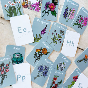 A to Z flower flashcards at Rooted Flowers